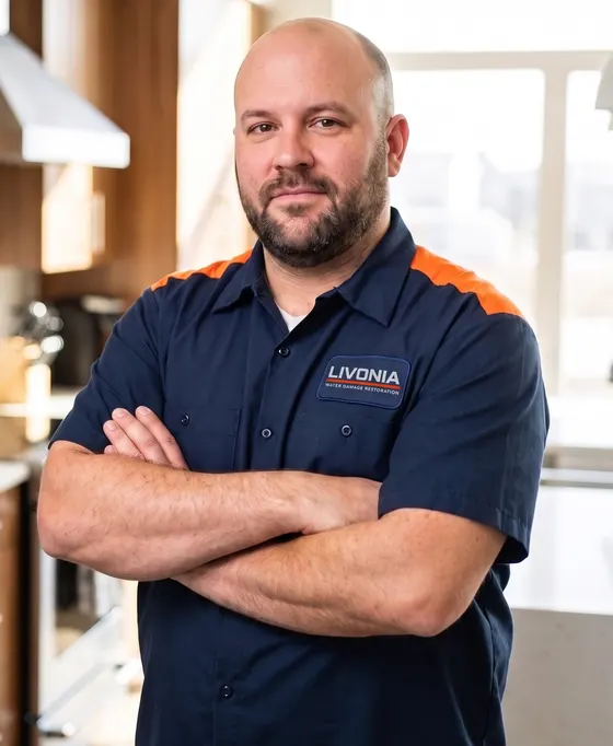 A restoration technician in the company uniform